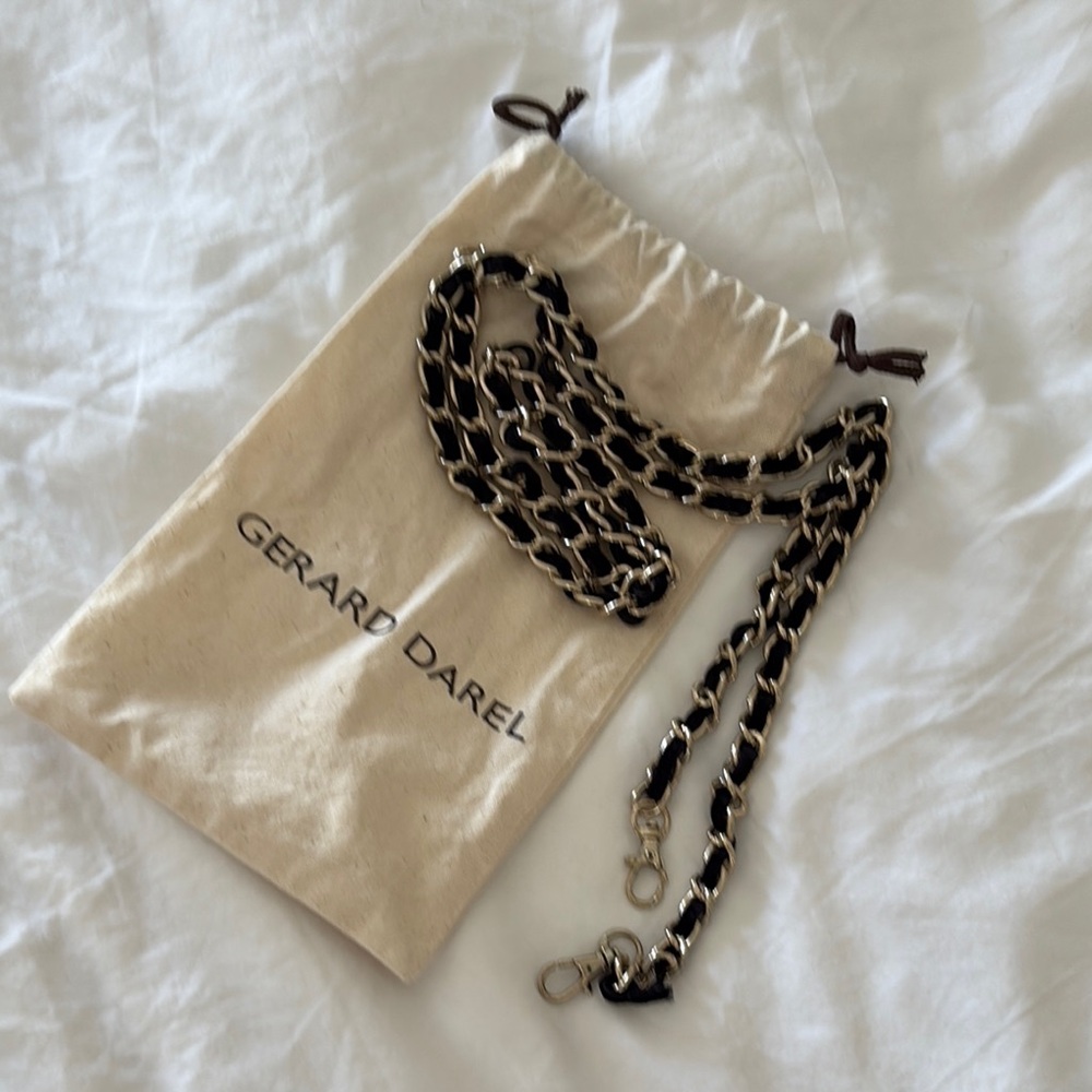 Gerard Darel Black and Gold Chain Purse Strap